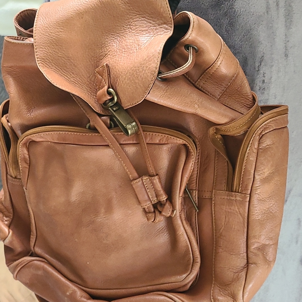 Leather backpack